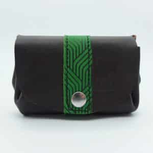 porte monnaie marron foncé vert