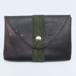 pochette papier marron foncé et kaki