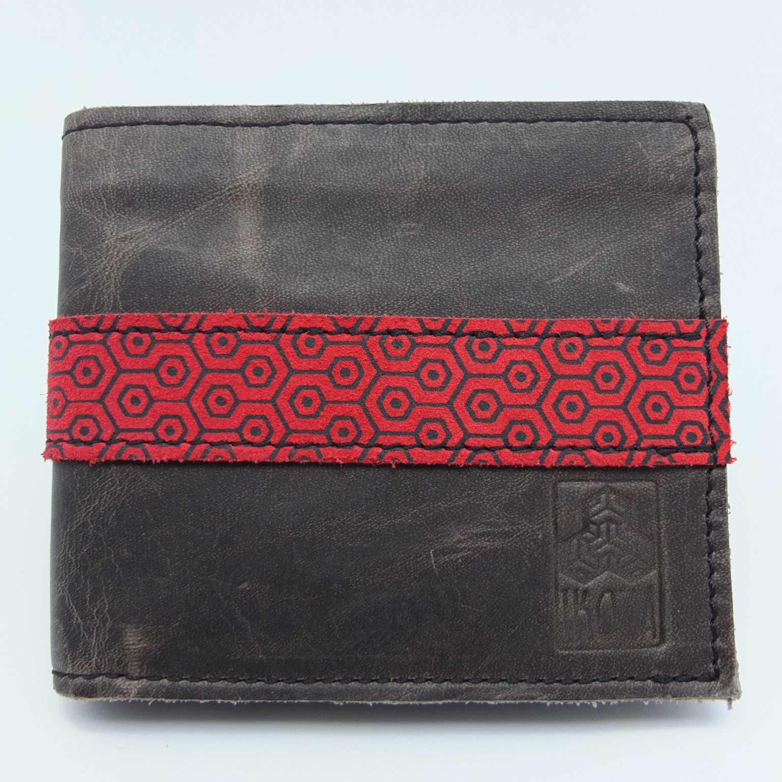 portefeuille gris foncé rouge