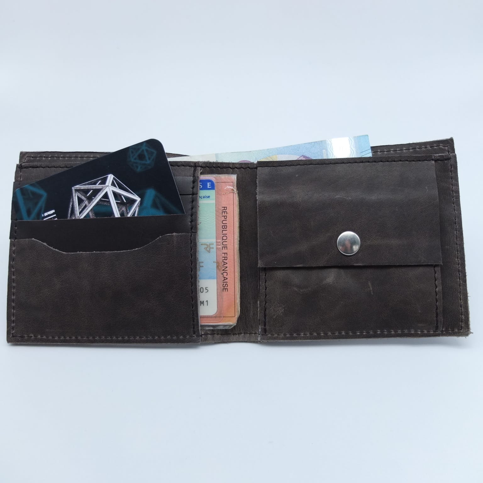 portefeuille gris foncé rouge – Image 2